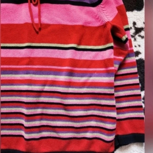 "CRAZY HORSE" WOMEN'S 90'S COWL NECK SWEATER- MULTI - Picture 2 of 4